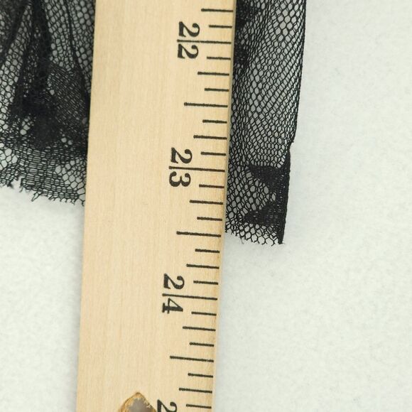 Zara XS Small Black Star Lace Top with Brooch - Picture 10 of 10